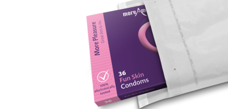 MoreAmore Fun Skin 36 condoom met dots&ribs gratis verzending